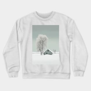 Swedish Winter Cottage Minimalist Art Print Crewneck Sweatshirt